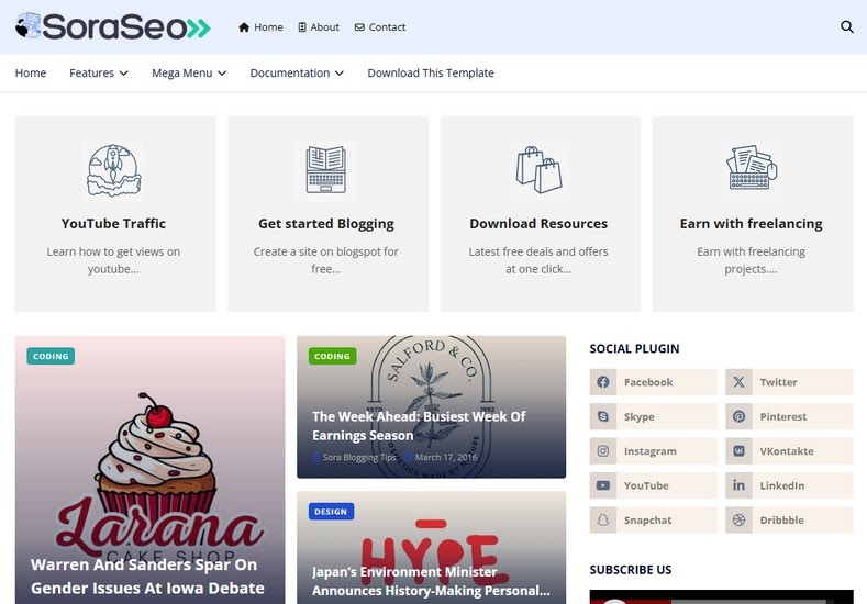 如何设置 Sora Seo 3 Blogger 模板